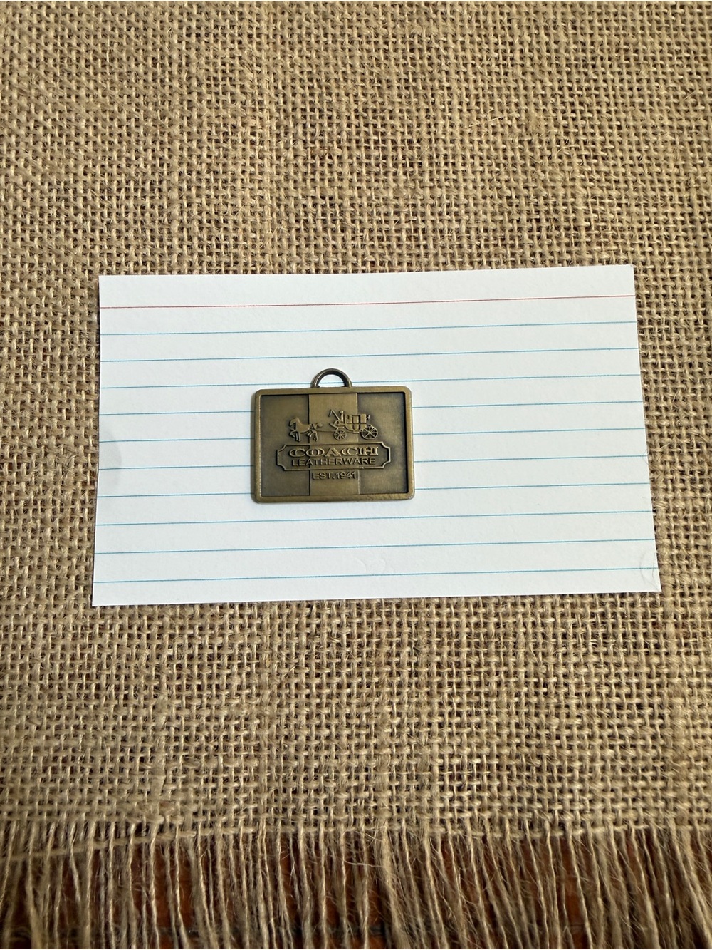 Coach Antique Brass Rectangular Logo Charm